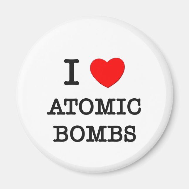 Aimant J'adore les bombes atomiques (Devant)