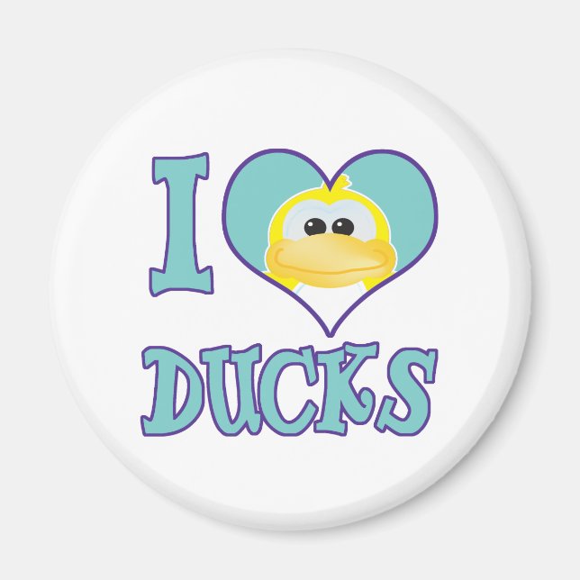 Aimant J'adore les canards (Devant)
