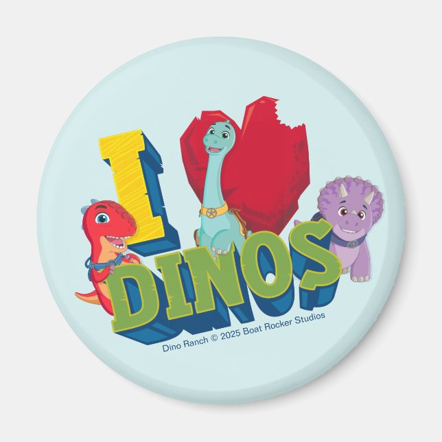 Aimant J'adore les dinos | Dino Ranch (Devant)