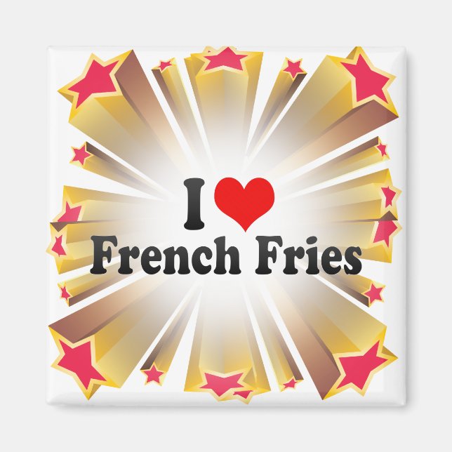 Aimant J'adore les frites françaises (Devant)