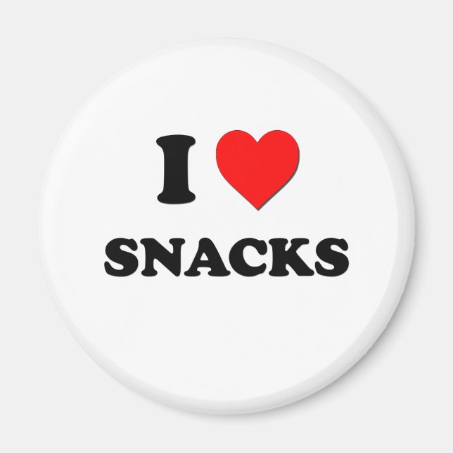 Aimant J'adore les snacks (Devant)