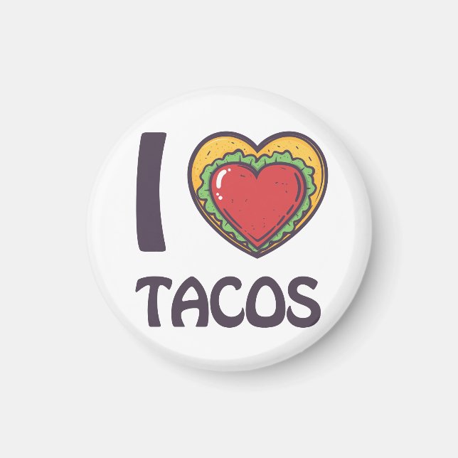 Aimant J'adore les tacos (Devant)
