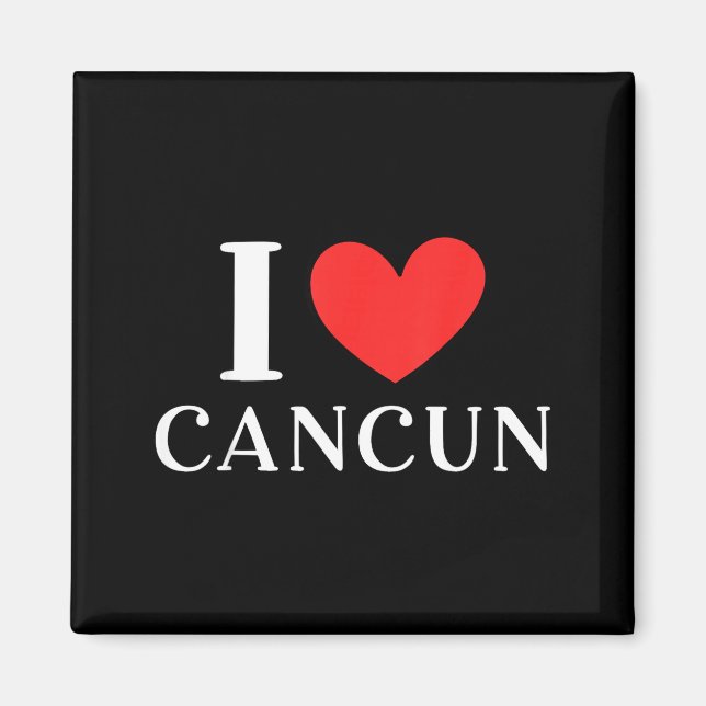 Aimant J'adore les vacances à Cancun au Mexique _3  (Devant)