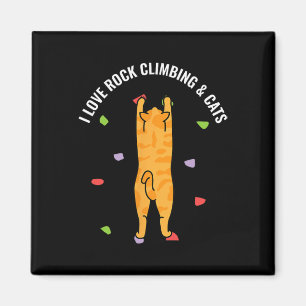 Aimant J'adore l'escalade et les chats Chaton mignon Chat