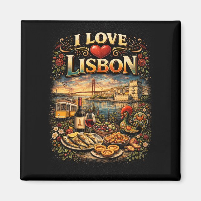 Aimant J'adore Lisbonne (Devant)