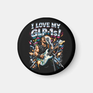 Aimant J'adore Mes GLP-1s Guitariste Rock Graphique Néon