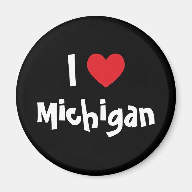 Aimant J'adore Michigan (Devant)