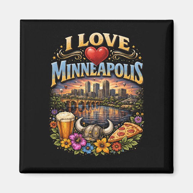 Aimant J'adore Minneapolis (Devant)