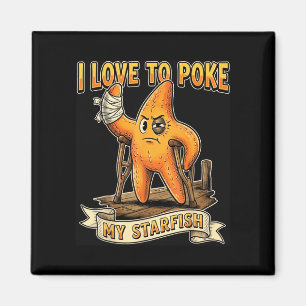 Aimant J'adore piquer ma starfish humour vintage drôle