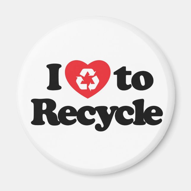 Aimant J'adore recycler l'aimant (Devant)