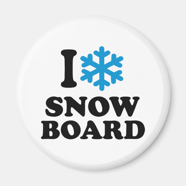 Aimant J'adore Snowboard (Devant)