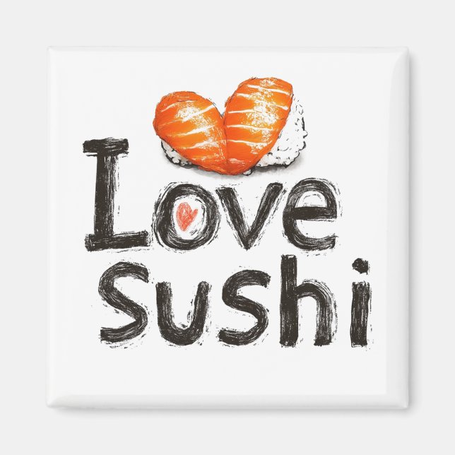 Aimant J'adore Sushi (Devant)