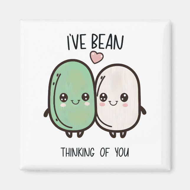 Aimant J'ai Bean Pensé à Vous Pun de la Saint-Valentin No (Devant)
