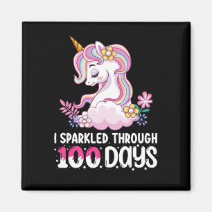 Aimant J'ai Brillé Pendant 100 Jours D'école Licorne
