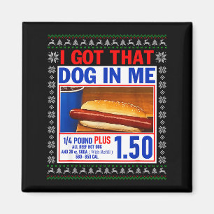 Aimant J'ai Ce Chien En Moi Drôle De Hotdog Pull De Noël