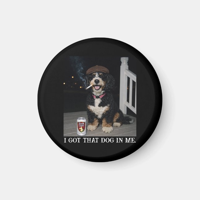 Aimant J'ai Ce Chien En Moi, Mème Amusant de Bernedoodle (Devant)