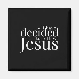 Aimant J'ai décidé de suivre Jésus Baptême Lettre Blanche