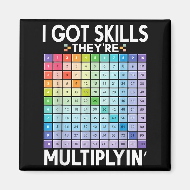 Aimant J'ai des compétences en multiplication Drôle Ensei (Devant)