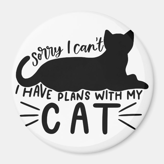 Aimant J'ai des plans avec mon chat (Devant)