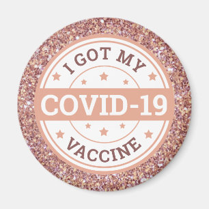 Aimant J'ai eu ma vaccination contre la Covid-19 Rose Gol