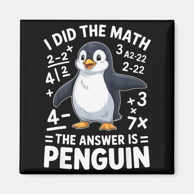Aimant J'ai fait le pingouin de maths Drôle Professeur d' (Devant)