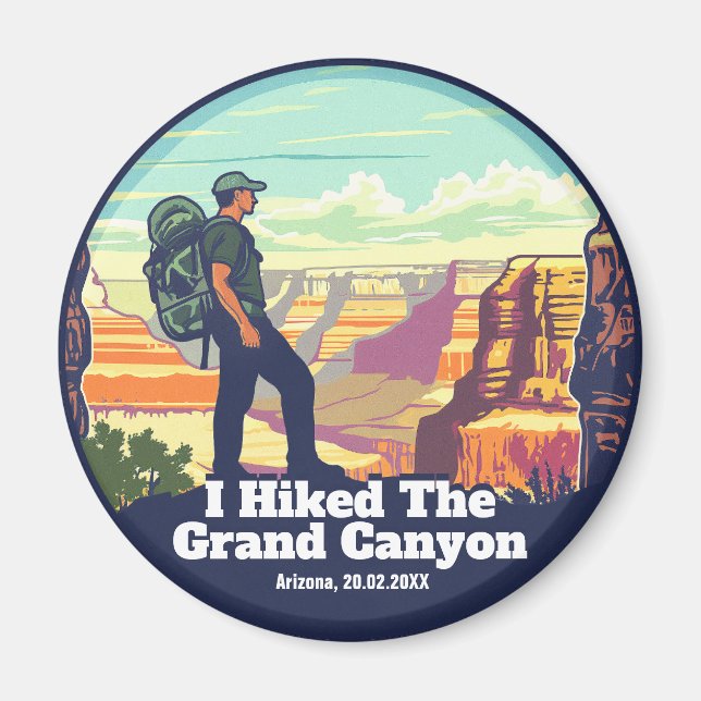 Aimant J'Ai Fait Une Randonnée Dans Le Grand Canyon Natio (Devant)