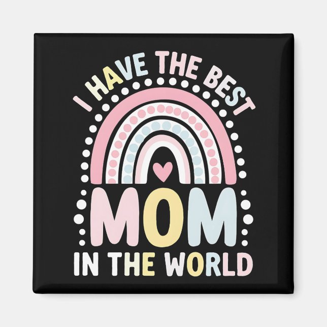 Aimant J'ai la meilleure maman du monde Boho Rainbow (Devant)