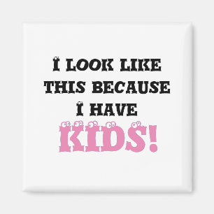 Aimant J'ai l'air de ça parce que l'aimant noir et rose