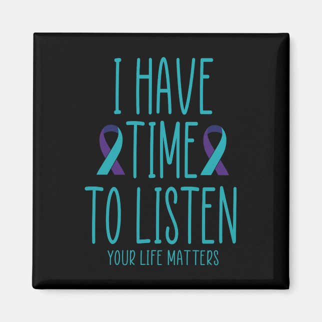 Aimant J'Ai Le Temps D'Écouter Sensibilisation Au Suicide (Devant)