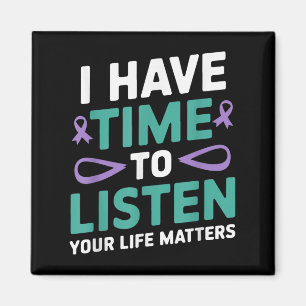 Aimant J'Ai Le Temps D'Écouter Sensibilisation Au Suicide