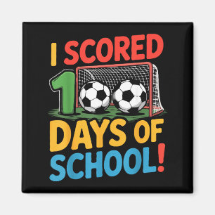 Aimant J'ai marqué 100 jours d'école joueur de football p