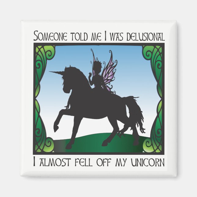 Aimant J'Ai Presque Détruit Ma licorne (Devant)