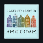 Aimant J'ai quitté mon coeur à Amsterdam Holland Canal Ma<br><div class="desc">Décorez votre maison avec ce doux tourbillon Amsterdam abrite l'aimant de l'art motif. Faites un grand cadeau de ménage, d'anniversaire ou de mariage! Vous pouvez le customiser et modifier ou ajouter du texte. Consultez ma boutique pour plus de couleurs et de motifs ! Et plus d'articles assortis comme des totes,...</div>