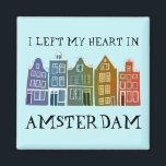 Aimant J'ai quitté mon coeur à Amsterdam Holland Canal Ma<br><div class="desc">Décorez votre maison avec ce doux tourbillon Amsterdam abrite l'aimant de l'art motif. Faites un grand cadeau de ménage, d'anniversaire ou de mariage! Vous pouvez le customiser et modifier ou ajouter du texte. Consultez ma boutique pour plus de couleurs et de motifs ! Et plus d'articles assortis comme des totes,...</div>