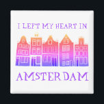 Aimant J'ai quitté mon coeur à Amsterdam Holland Canal Ma<br><div class="desc">Décorez votre maison avec ce doux tourbillon Amsterdam abrite l'aimant de l'art motif. Faites un grand cadeau de ménage, d'anniversaire ou de mariage! Vous pouvez le customiser et modifier ou ajouter du texte. Consultez ma boutique pour plus de couleurs et de motifs ! Et plus d'articles assortis comme des totes,...</div>