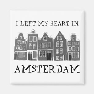 Aimant J'ai quitté mon coeur à Amsterdam Holland Canal Ma
