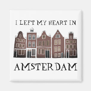 Aimant J'ai quitté mon coeur à Amsterdam Holland Canal Ma