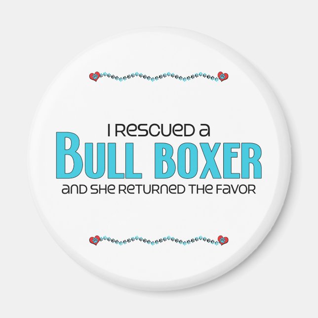 Aimant J'ai Secouru un Bull Boxer (Female) Adoption de ch (Devant)