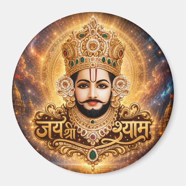 Aimant Jai Shri Khatu Shyam Ji Œuvre d'Art Dévotionnel (Devant)