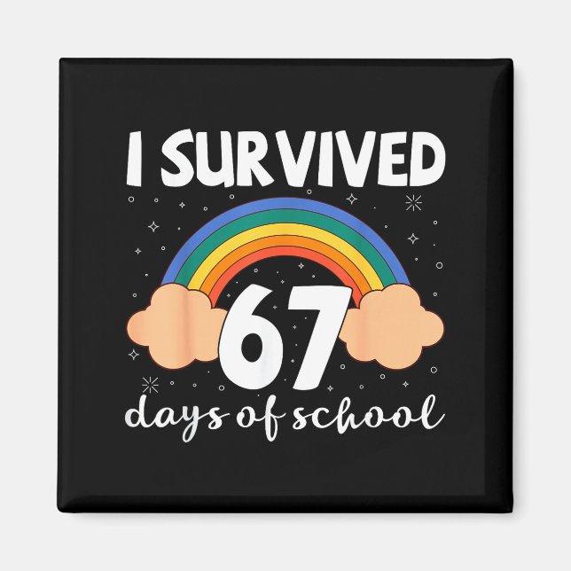 Aimant J'ai survécu 67 jours d'école Mème drôle étudiant  (Devant)