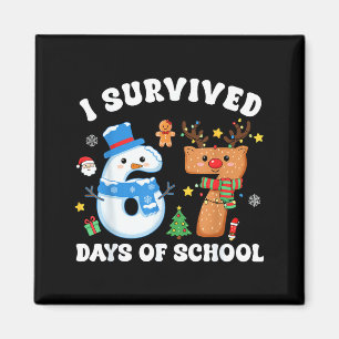 Aimant J'ai survécu 67 jours d'école Mème drôle Six Sept