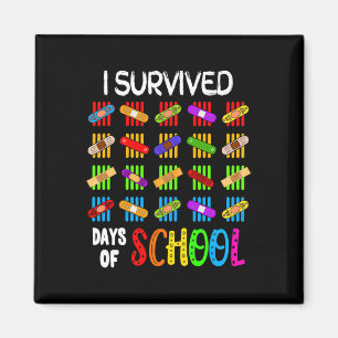 Aimant J'Ai Survécu À 100 Jours D'Enseignant Scolaire Et
