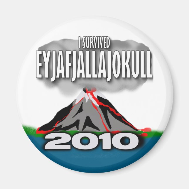 Aimant J'Ai Survécu Au Volcan Islande (Devant)