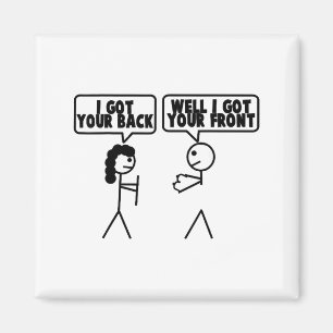 Aimant J'ai ton dos - Stick Figure Homme Bâton Avant Pri