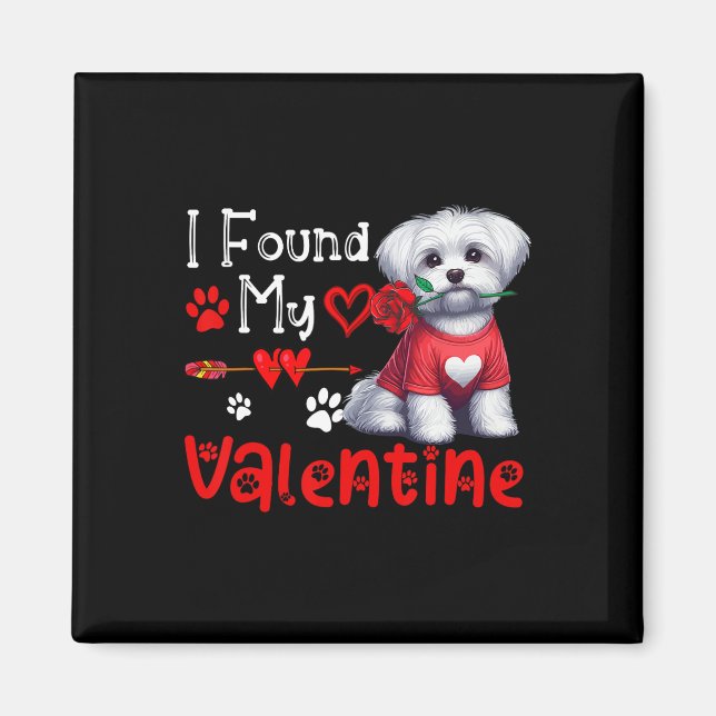 Aimant J'ai trouvé mon Maltais de la Saint-Valentin avec  (Devant)