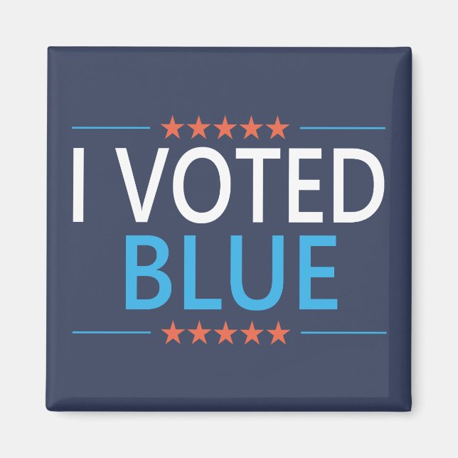 Aimant J'ai voté bleu démocrate (Devant)