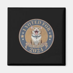 Aimant J'ai voté pour elle Kamala Harris La Dame aux Chat