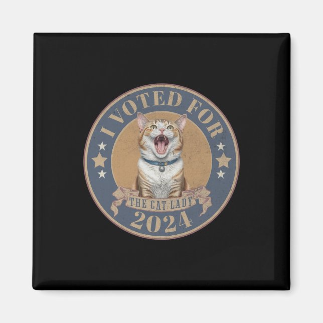 Aimant J'Ai Voté Pour Son Kamala Harris La Chat Lady Funn (Devant)
