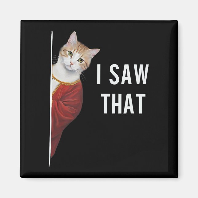 Aimant J'Ai Vu Que Drôle Kitten Cute Chat Noël Jésus G (Devant)