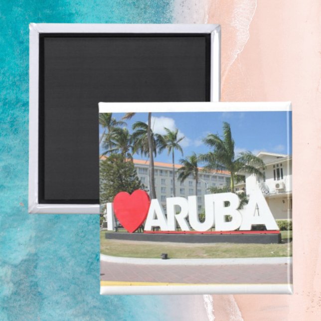 Aimant J'aime Aruba - Une île heureuse (Créateur téléchargé)